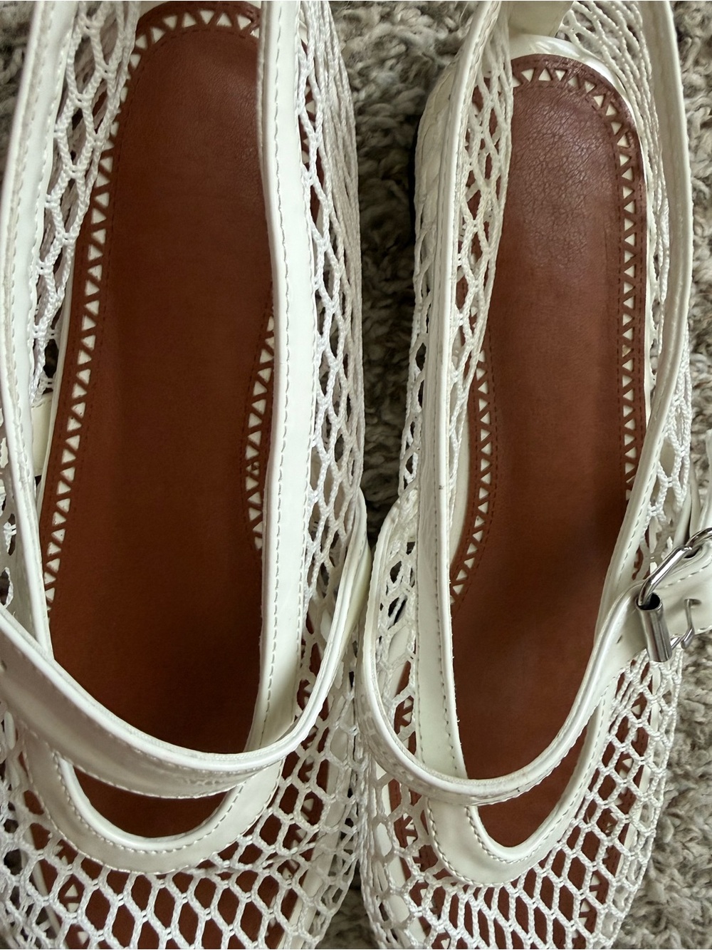 Women’s White Mary Jane Mesh Sandal - Picture 3 of 7
